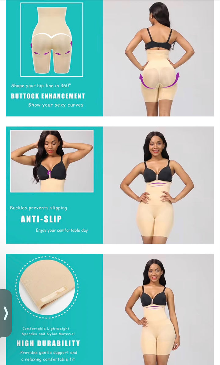 High-Waisted Shapewear Shorts – Tummy Control, & Waist Sculpting Shaper